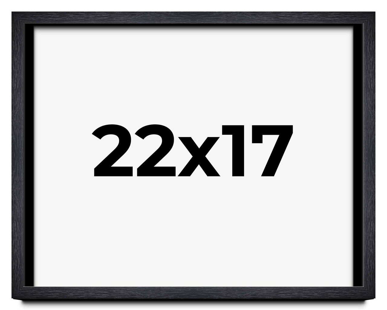 22x17 Shadow Box 1" Depth Black Picture Frame - UV Acrylic, Backing, Hanging Hardware
